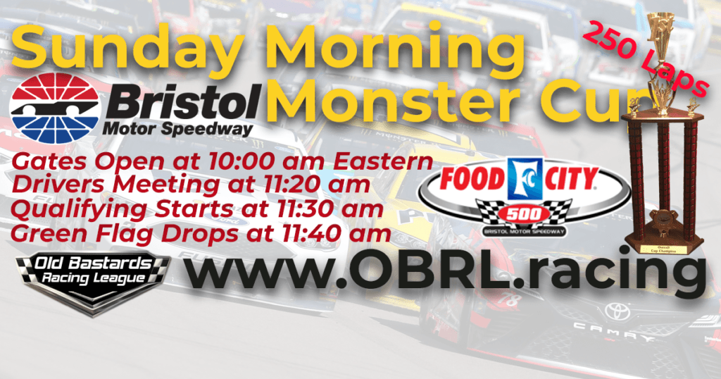 Nascar Monster Energy iRacing Cup race at Bristol Motor Speedway