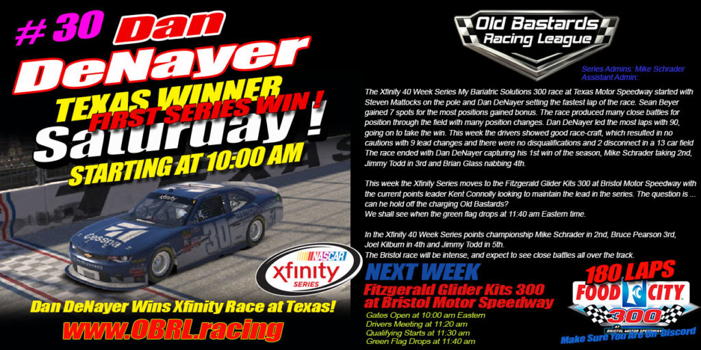 Fast Lane Racing iRacing Xfinity Series Race Winner Dan DaNayer at Texas Motor Speedway