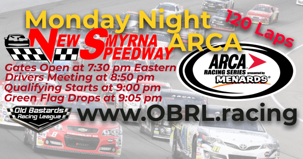 iRacing Monday Night Nascar National Series ARCA K&N Pro Series Race at New Smyrna Speedway August 20, 2018