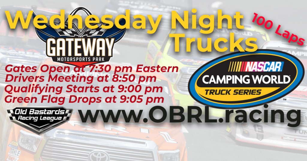 iRacing Wednesday Night Nascar Camping World Truck Series Race at Gateway Motorsports Park June 20, 2018