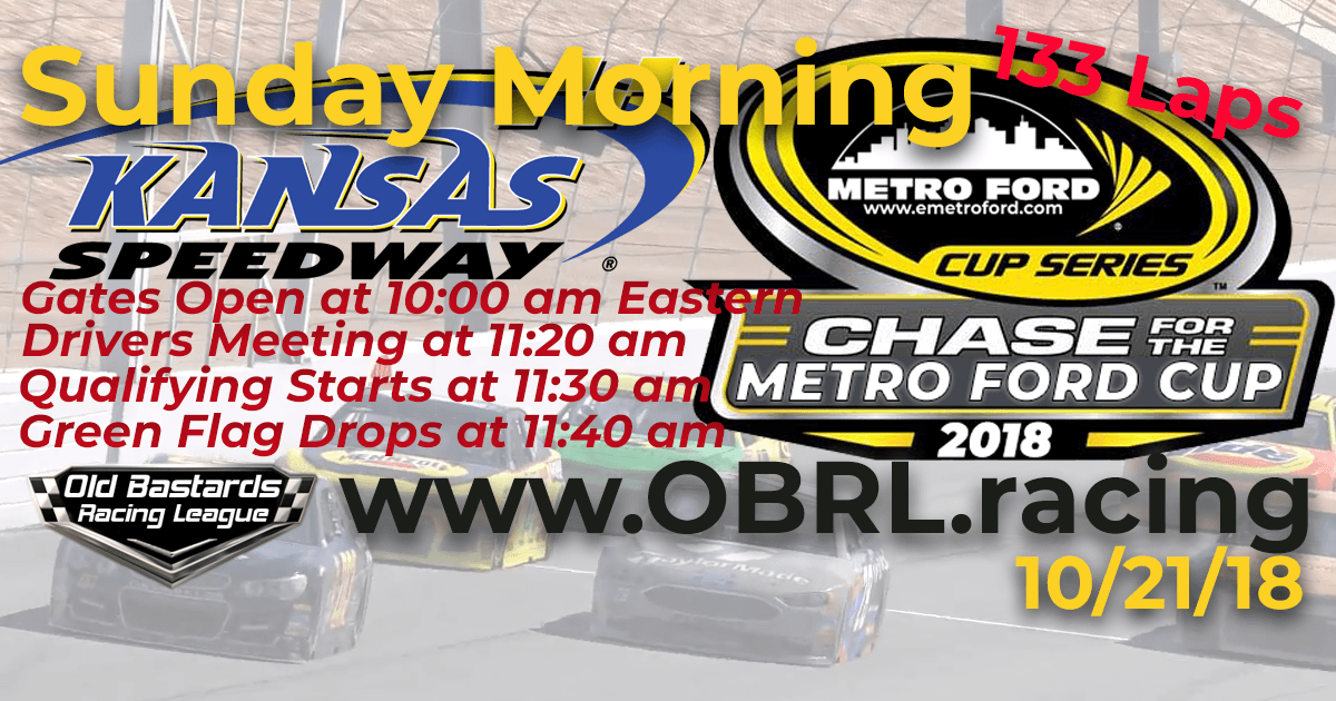 Metro Ford Chicago - Chase For the Metro Ford Cup 2018. Nascar Monster Energy Cup Race at Kansas Speedway Ocotober 21, 2018