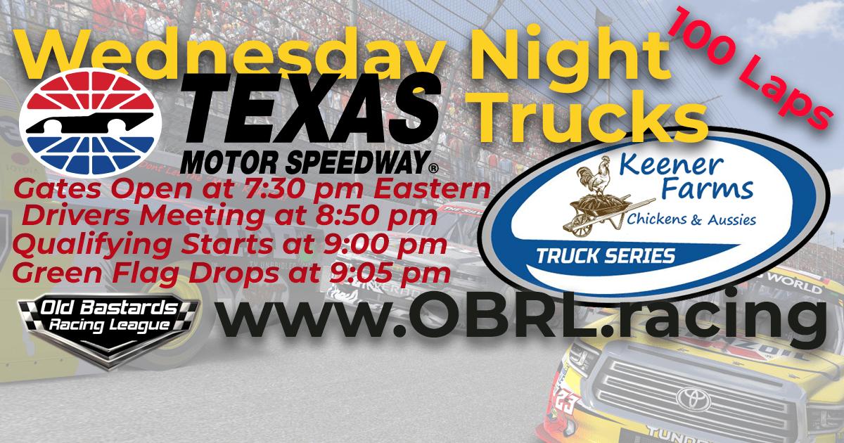 Week #9 Wednesday Night Keener Farm Truck Series Race at Texas Motor Speedway October 31, 2018