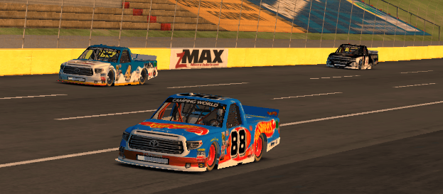 #4 Mike Schrader finds himself in position 5 on lap 99 still pushing hard and never giving up.