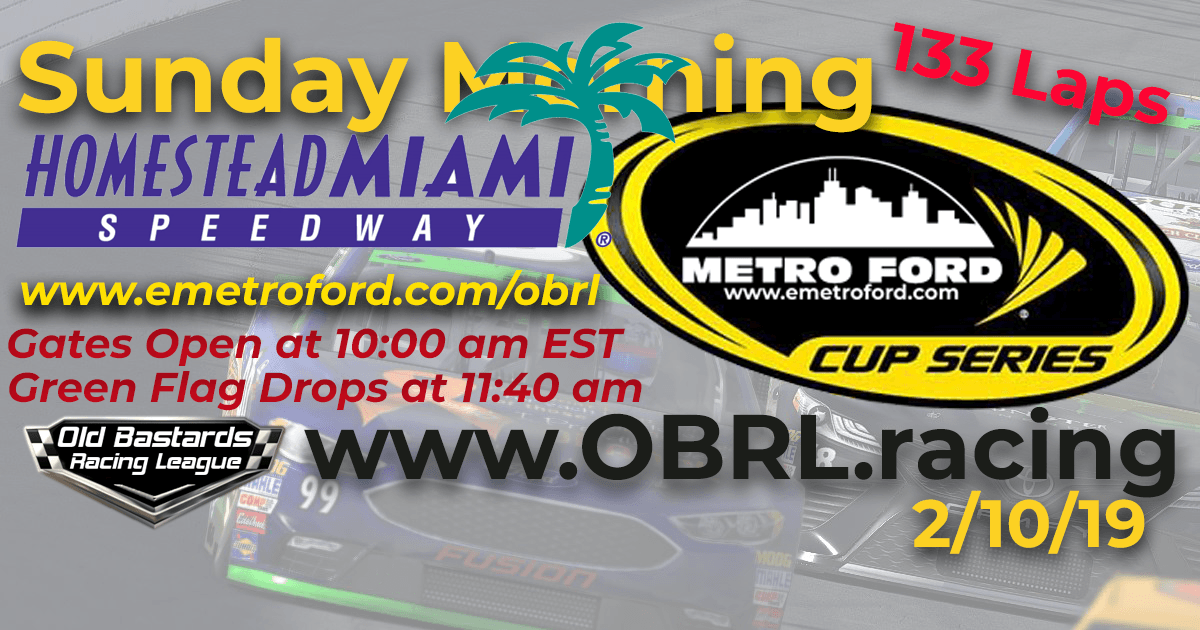 Nascar Metro Ford Cup Series Race at Homestead Miami Speedway February 25, 2019