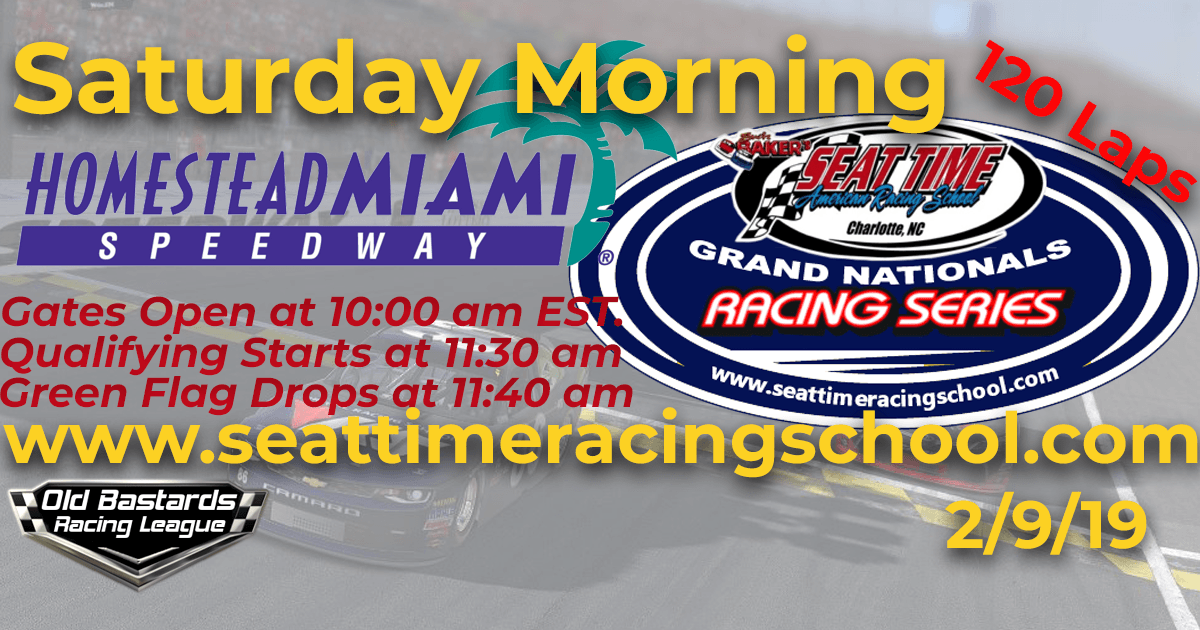 Seat Time Racing School Grand Nationals Series iRacing Series at Homestead Miami Speedway