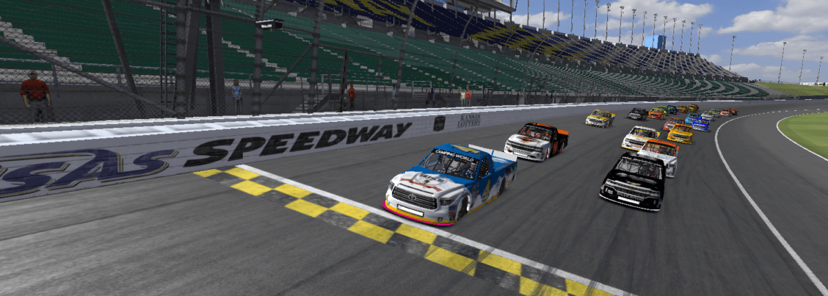 Lap 35 we have sorted out the pit stops and now #4 Mike Schrader brings us to the green flag with #155 Jim Westerfield in second