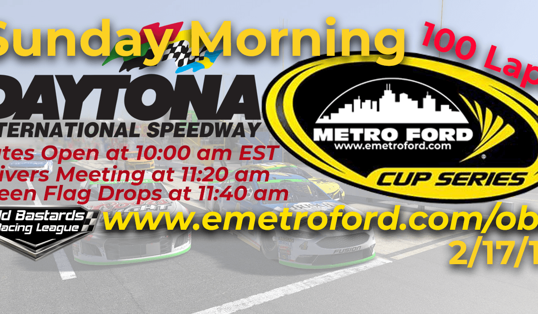 🏁WINNER: Gary Griffith #28! Week #1 Kim Bowl Cup Series Race Daytona International Speedway – 2/17/19 Sunday Mornings