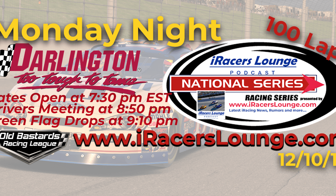 🏁WINNER: Kevin Pearson #41! Week #1 iRacers Lounge ARCA Series Race at Darlington Raceway – 12/10/18 Monday Nights