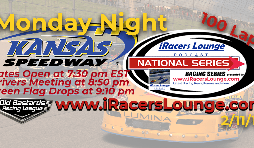🏁WINNER: Kevin Pearson #41! Week #10 iRacers Lounge ARCA Series Race at Kansas Speedway – 2/11/19 Monday Nights