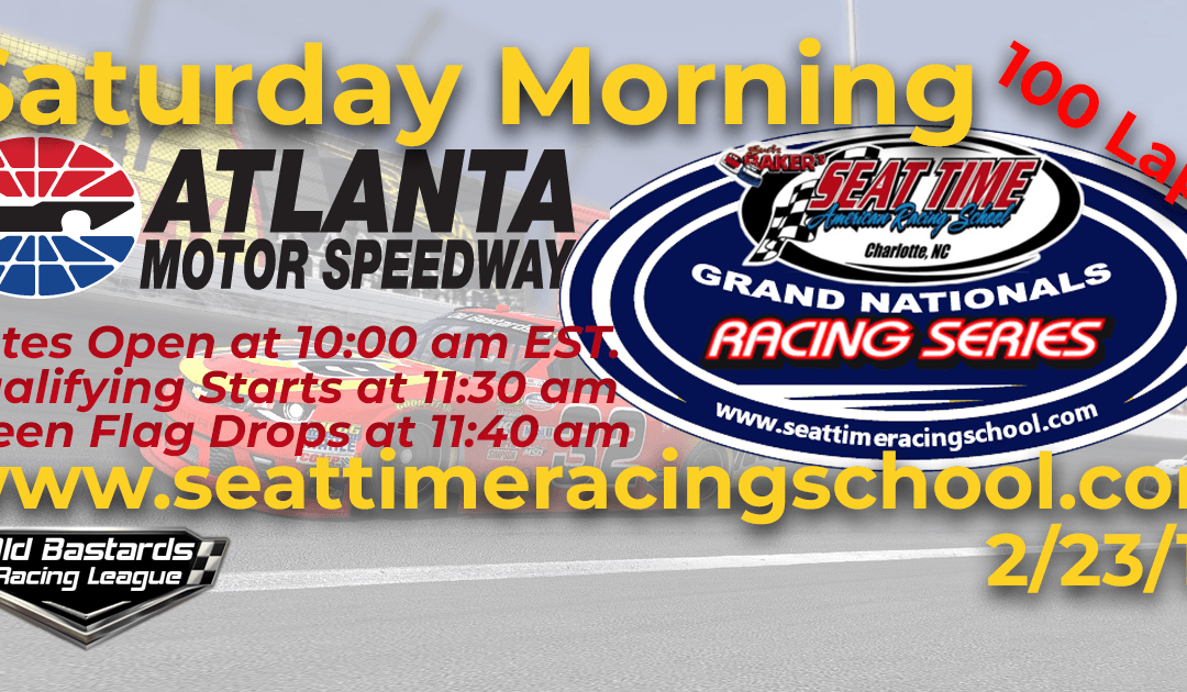 🏁WINNER: Eddie Jones #14! Week #2 Seat Time Racing School Grand Nationals Series Atlanta Motor Speedway 2/23/19 Saturday Mornings
