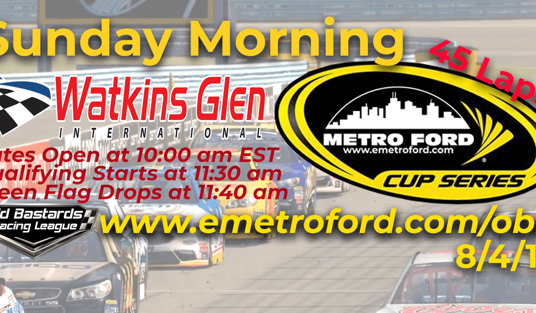 🏁WINNER: Ed Larson Adams #42! Week #25 Kim Bowl Cup Series Race Watkins Glen Int’l – 8/4/19 Sunday Mornings