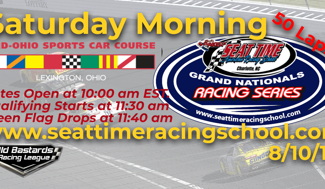 🏁WINNER: Mike Watts! Week #26 STRS Seat Time Racing School Grand Nationals Series Mid Ohio Sports Car Course – 8/10/19 Saturday Mornings