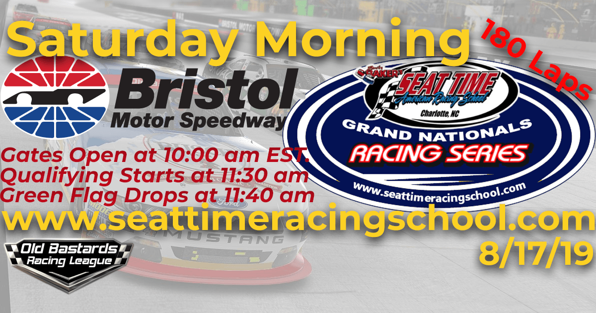 Nascar Stock Car Seat Time Racing Experience Grand Nationals Race Bristol Motor Speedway