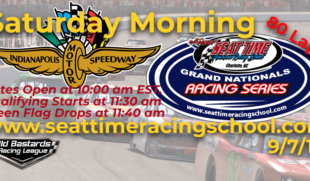 🏁WINNER: Ed Adams #42! Week #30 Seat Time Racing School Grand Nationals Series Race Indianapolis Motor Speedway – 9/7/19 Saturday Mornings