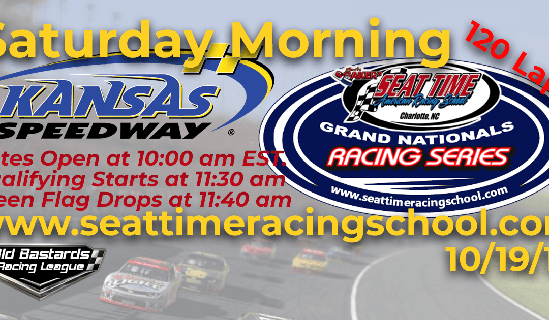 🏁WINNER: Bill Benedict #90! Week #36 Seat Time Racing School Grand Nationals Series Race at Kansas Speedway- 10/19/19 Saturday Mornings