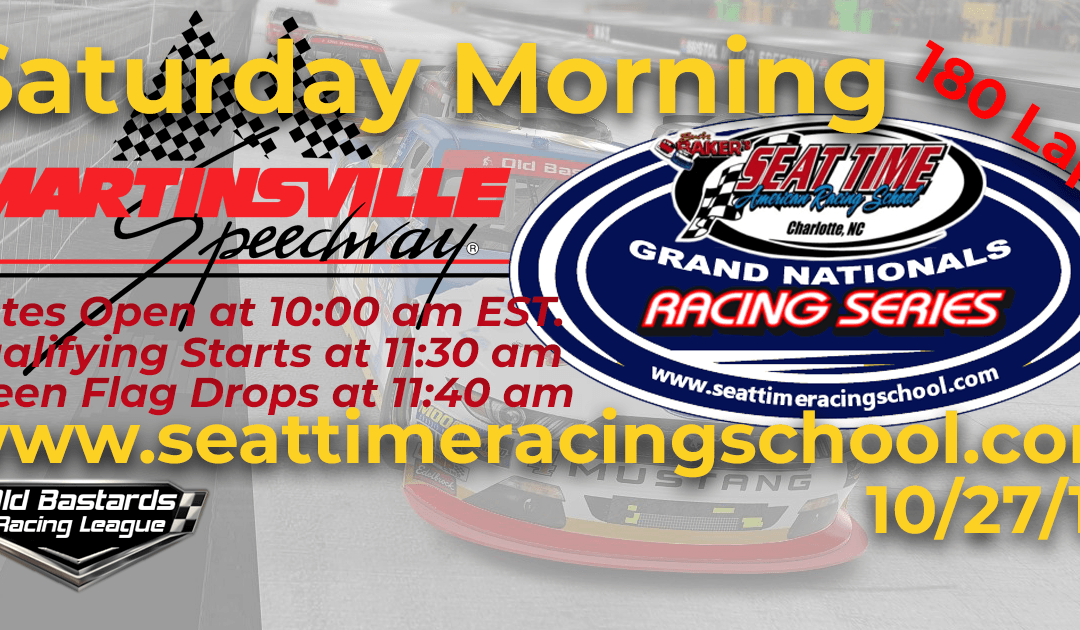 🏁WINNER: Ed Larson Adams #42! Week #37 Seat Time Racing School Grand Nationals Series Race at Martinsville Speedway- 10/27/19 Saturday Mornings