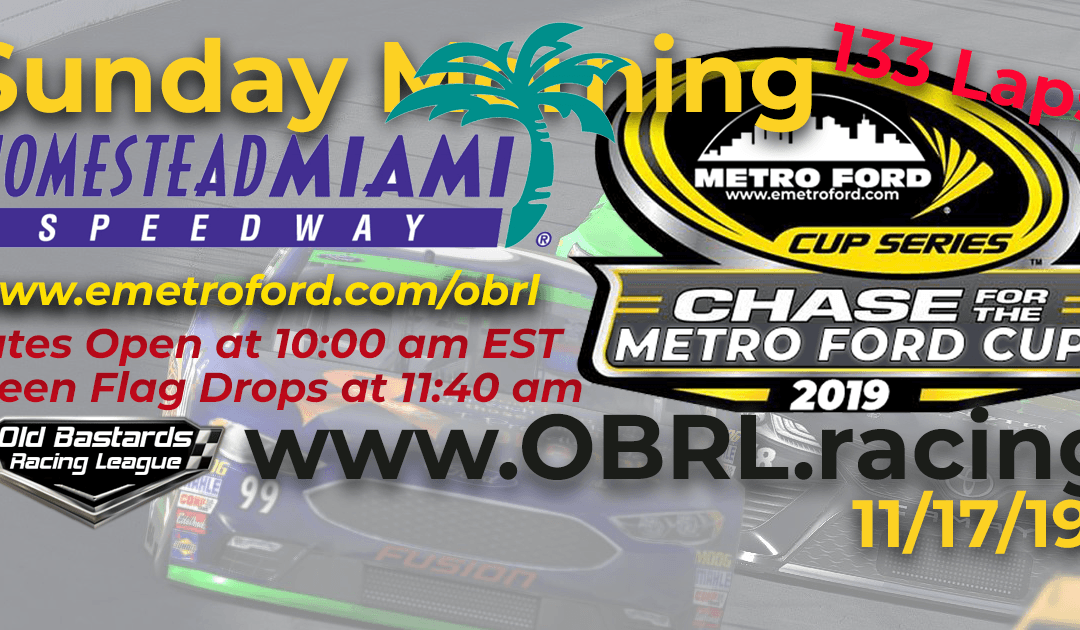 🏁WINNER: Patrick Milligan #99! Week #40 Kim Bowl Cup Series Race at Homestead-Miami Speedway – 11/17/19 Sunday Mornings