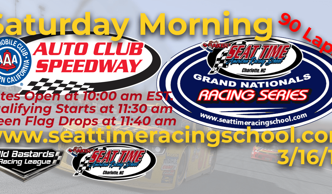 🏁WINNER: Josh Mayeu #02! Week #5 Seat Time Racing School Grand Nationals Series Auto Club Speedway 3/16/19 Saturday Mornings