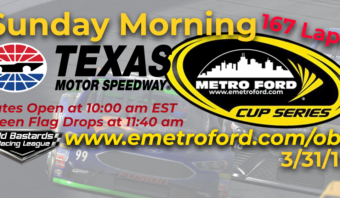 🏁WINNER: Jerrad Daniels #69! Week #7 Kim Bowl Cup Series Race Texas Motor Speedway – 3/31/19 Sunday Mornings
