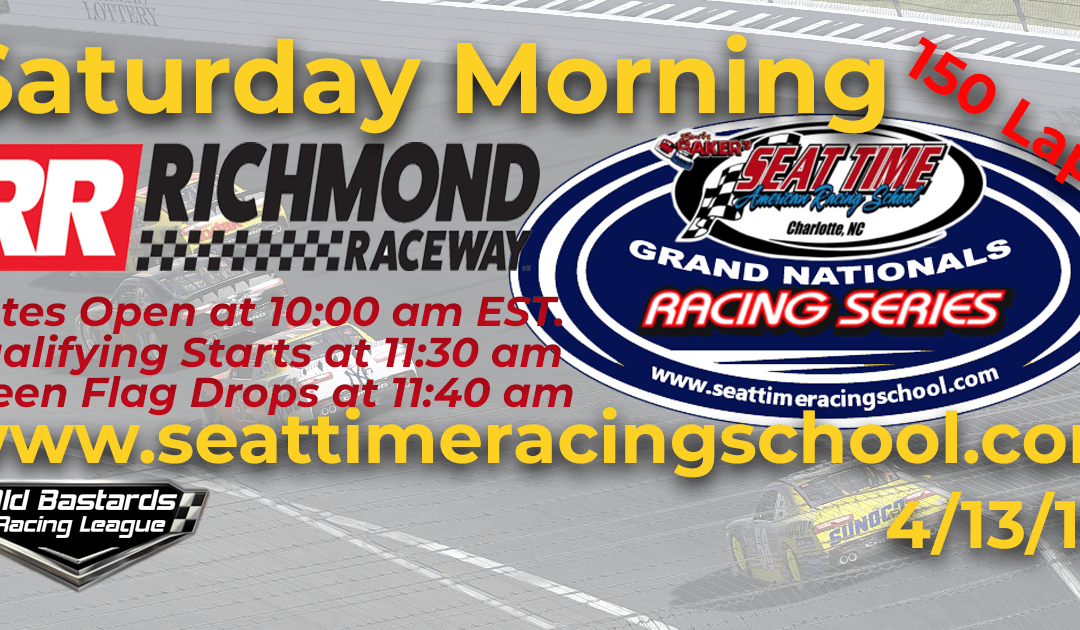 🏁WINNER: Terry Griffie! Week #9 Seat Time Nascar Experience Grand Nationals Series Richmond Raceway 4/13/19 Saturday Mornings