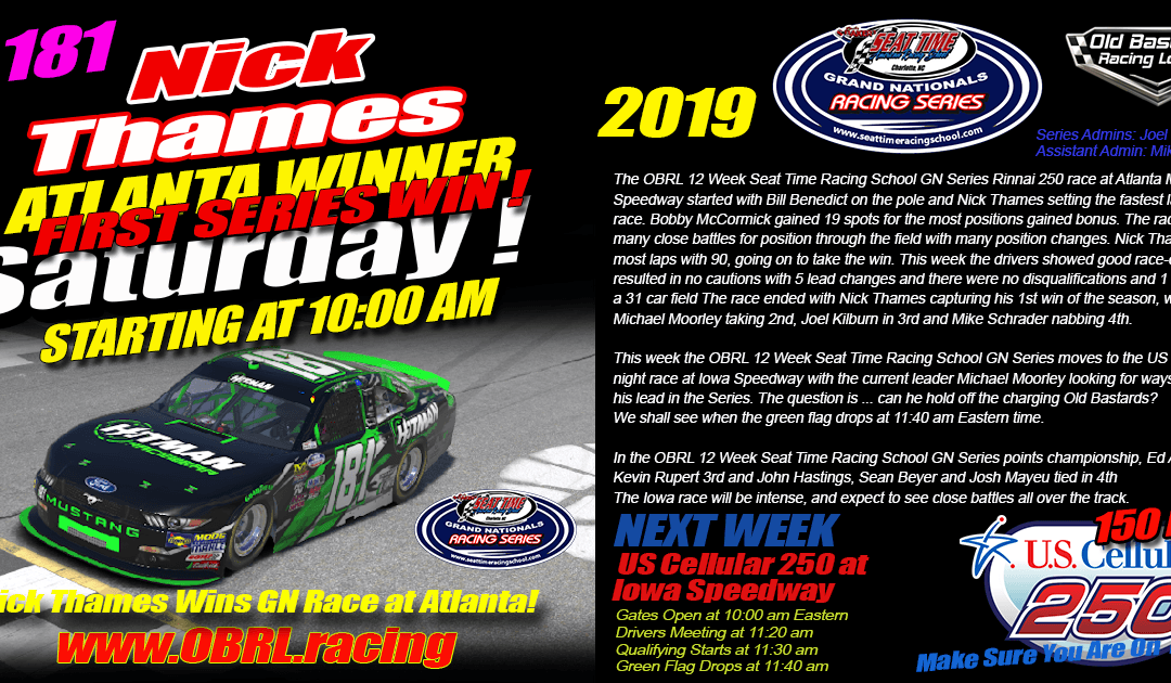 🏁Nick Thames Wins Seat Time Racing School Grand National Race at Atlanta Motor Speedway