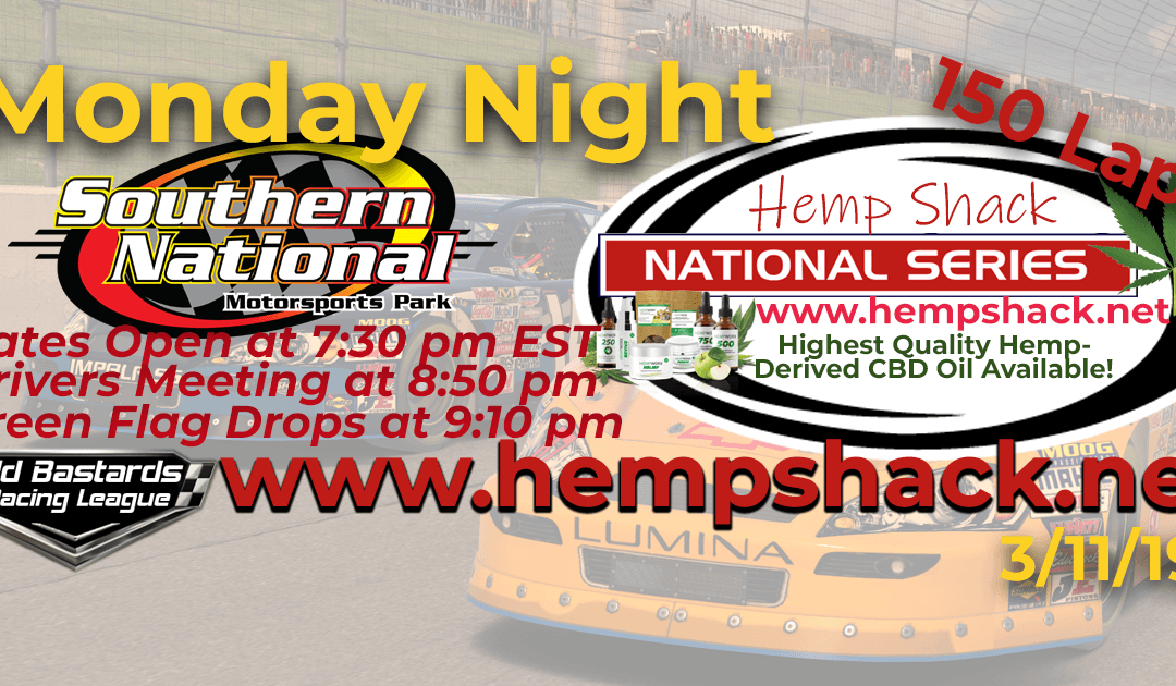 🏁WINNER: Kevin Pearson #41! Week #1 Nascar Ailogs CBD Hemp Oil ARCA Series Race at Southern National – 3/11/19 Monday Nights