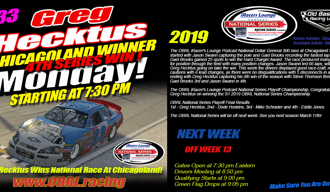 🏁Greg Hecktus Wins Race and Championship in the iRacers Lounge ARCA Series Race at Chicagoland!