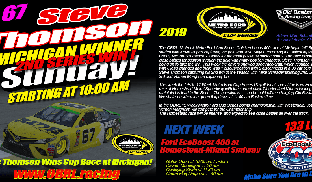 🏁Dwayne McArthur #67 Ride TV  Wins eNascar eSports Kim Bowl Cup Race at Michigan Int’l Speedway!