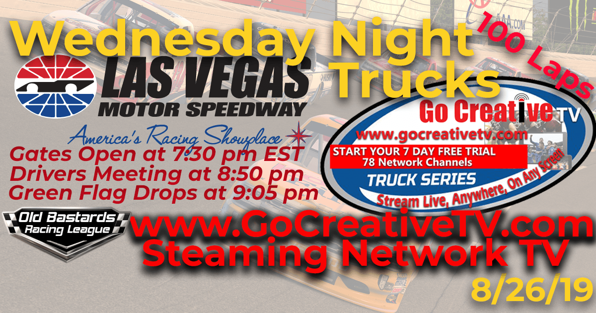 ESPN Nascar Go Creative Streaming TV Truck Series Race at Las Vegas Motor Speedway