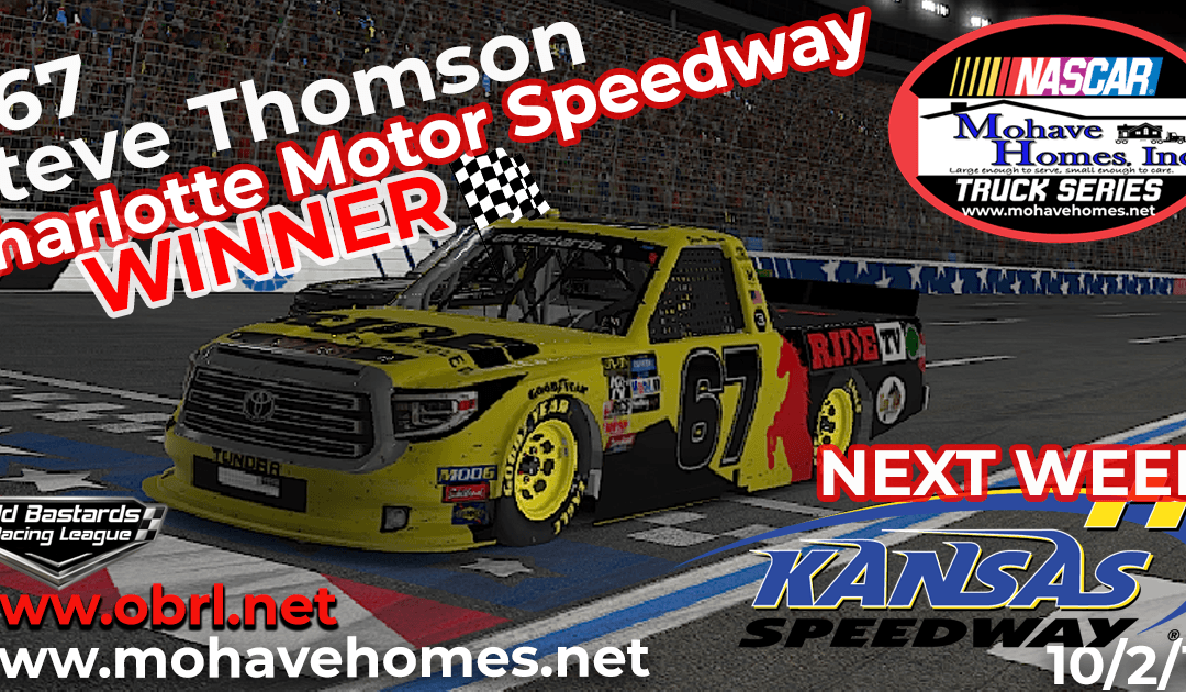 🏁 Dwayne McArthur #67 Wins Nascar Mohave Homes Truck Series Race at Charlotte Motor Speedway!