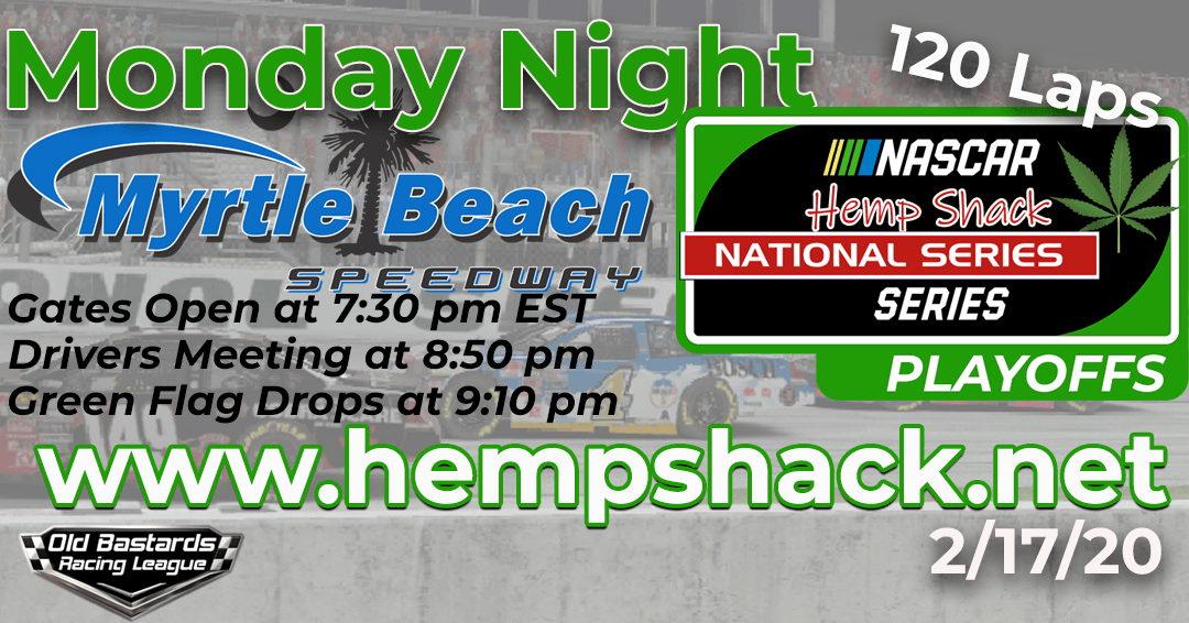 Week #11 Ailogs Hemp Oil ARCA Series Race at Myrtle Beach Speedway – 2/17/20 Monday Nights