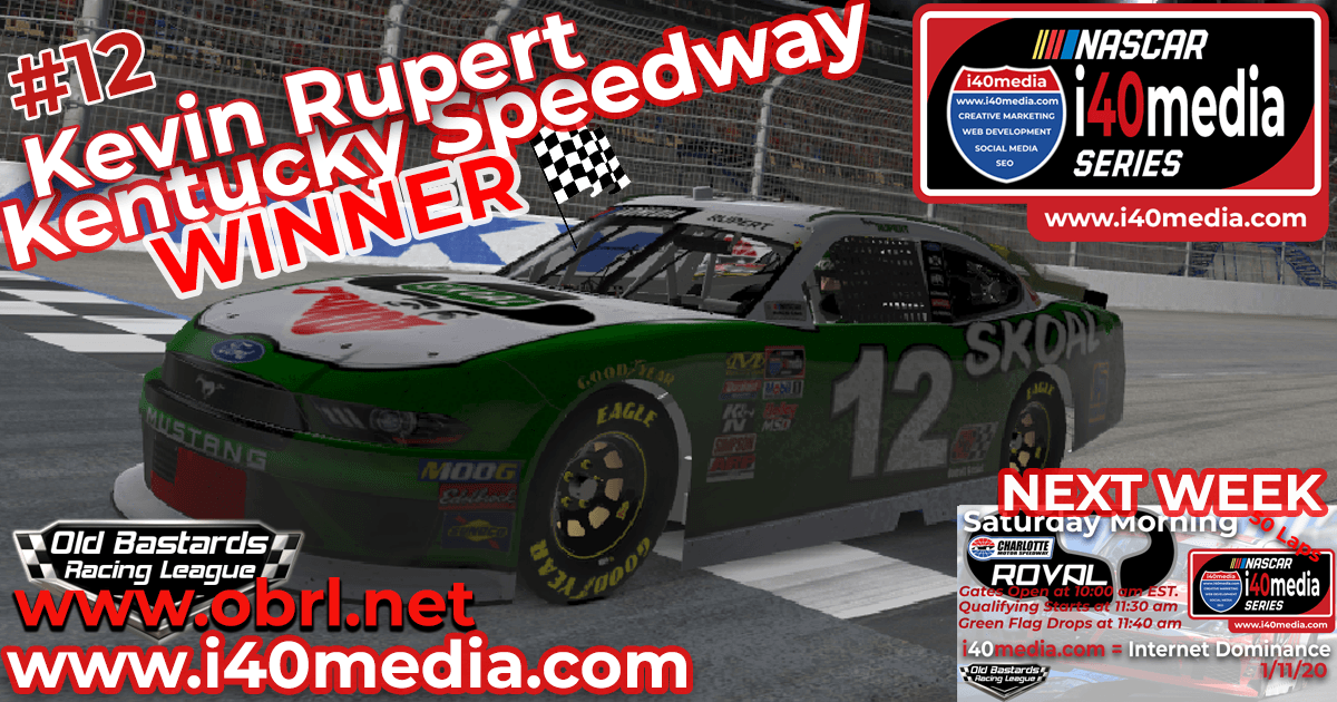 🏁 Kevin Rupert #12 Wins Nascar i40media Grand National Xfinity Race at Kentucky Speedway!