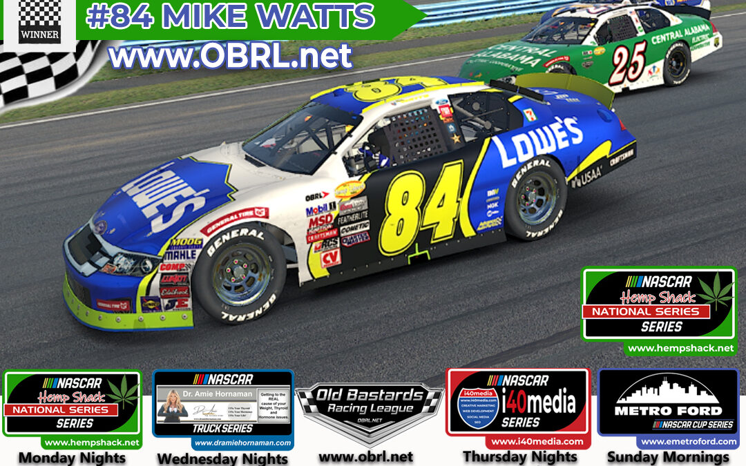 #84 Mike “Fiddy” Watts Wins Nascar ARCA Series at The Glen